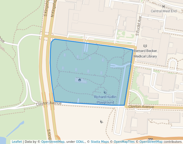 walking in Hudlin Park map in St. Louis