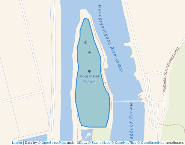 walking in Songsan Park map in Gwangju
