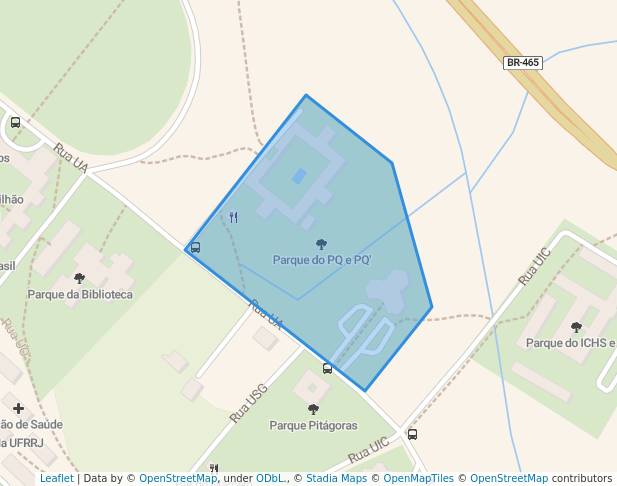 walking in Parque do PQ e PQ' map in Seropédica