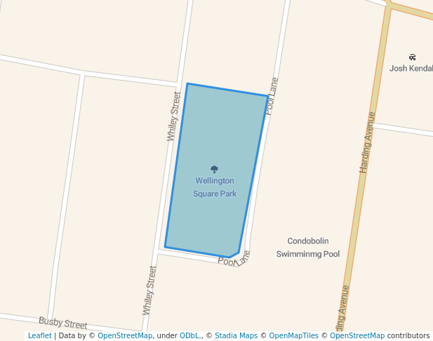 walking in Wellington Square Park map in Condobolin