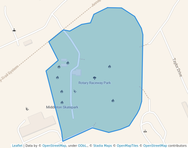 walking in Rotary Raceway Park map in Middleton