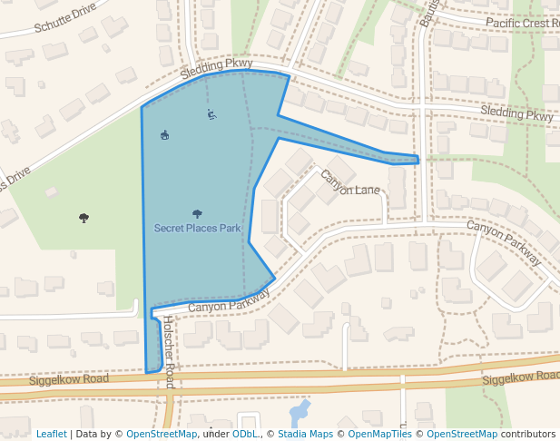 walking in Secret Places Park map in McFarland