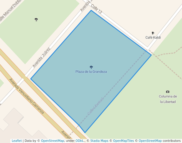 walking in Plaza de la Grandeza map in Chihuahua