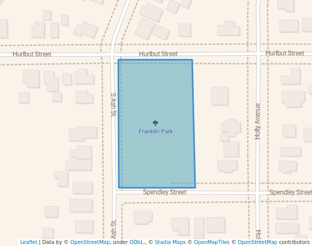 walking in Franklin Park map in Crookston