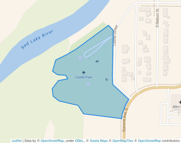 walking in Castle Park map in Crookston