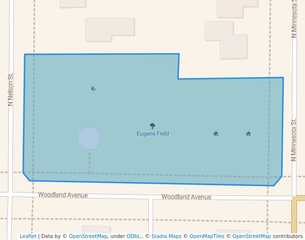 walking in Eugene Field map in Crookston