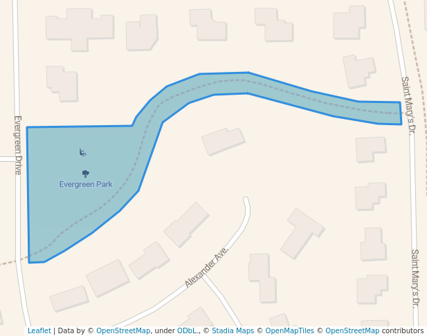 walking in Evergreen Park map in Crookston