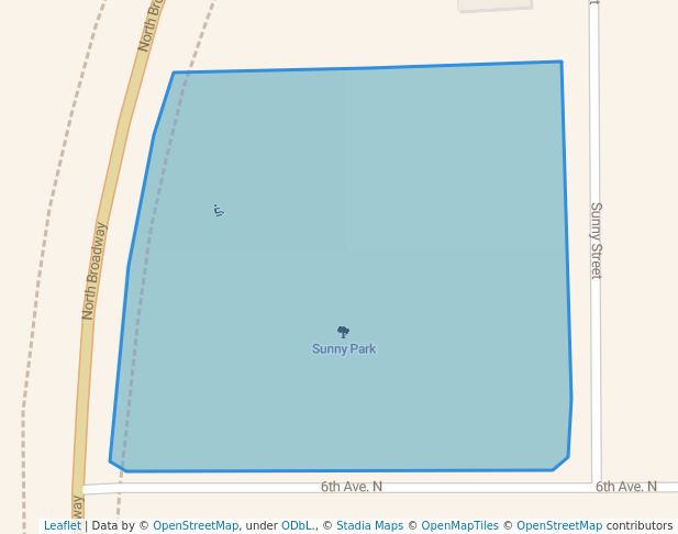 walking in Sunny Park map in Crookston