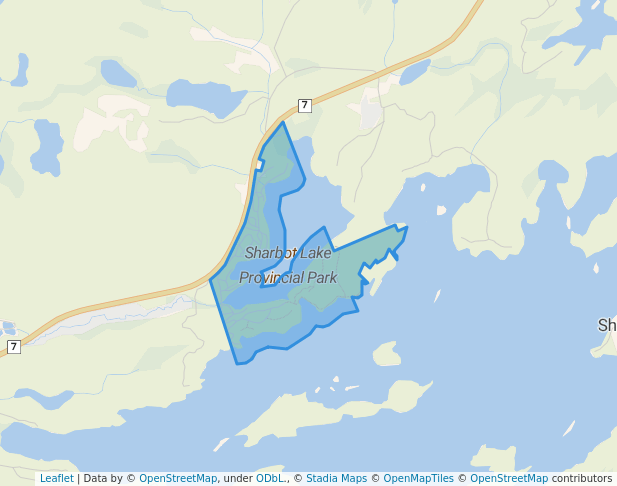 walking in Sharbot Lake Provincial Park map in Sharbot Lake