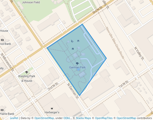 walking in German Park map in New Ulm