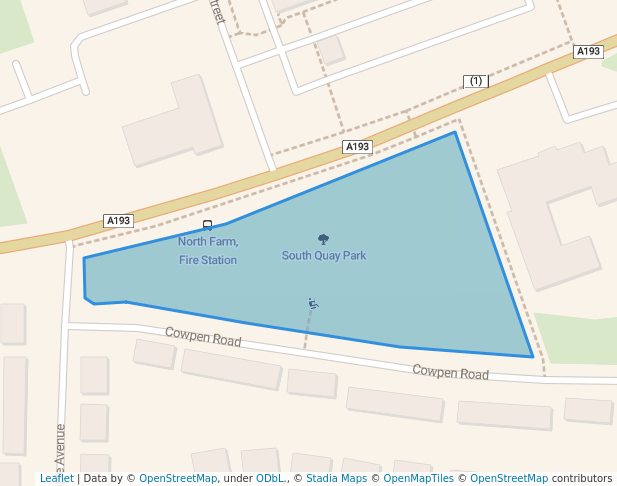 walking in South Quay Park map in Blyth