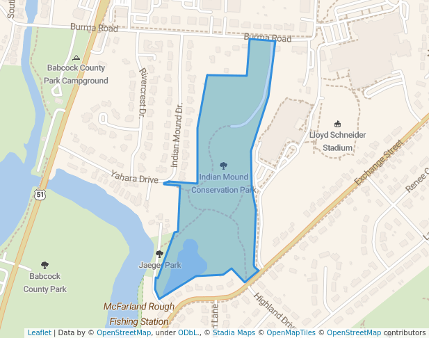 walking in Indian Mound Conservation Park map in McFarland