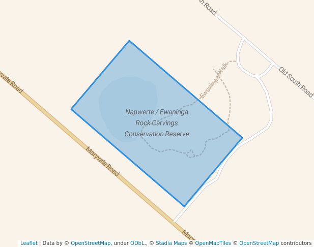 walking in Napwerte / Ewaninga Rock Carvings Conservation Reserve map in Hale
