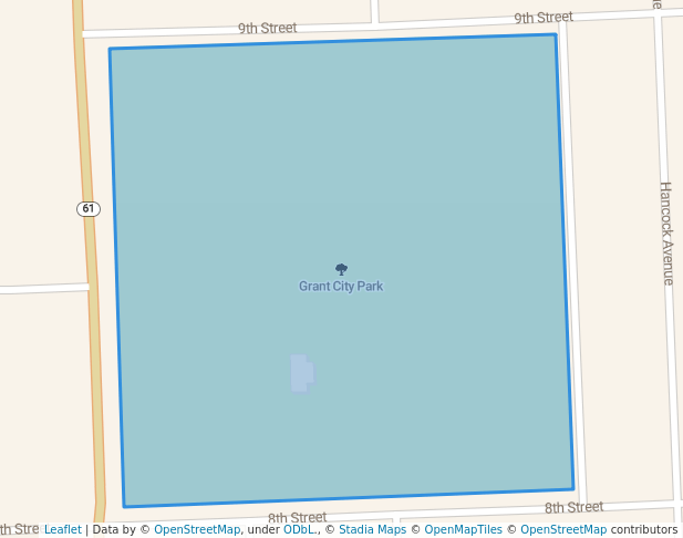 walking in Grant City Park map in Grant