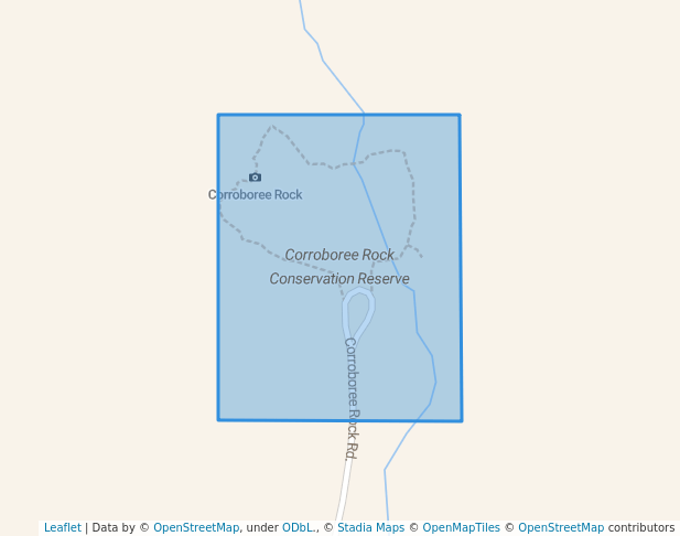 walking in Corroboree Rock Conservation Reserve map in Hale