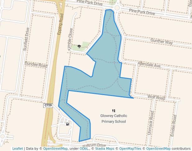 walking in Allendale Park map in Wollert