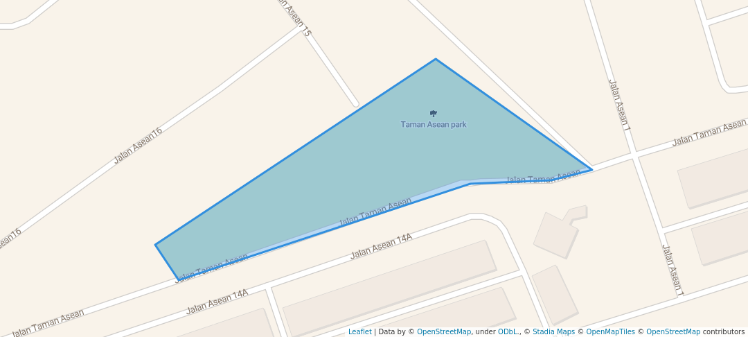 walking in Taman Asean park map in Melaka