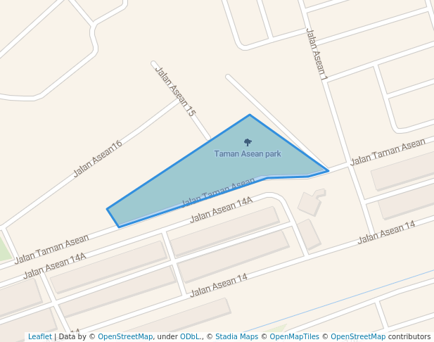 walking in Taman Asean park map in Melaka