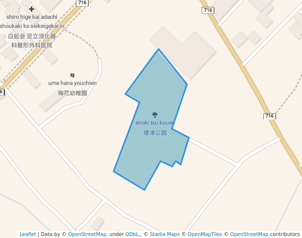 walking in 榎津公園 map in Okawa