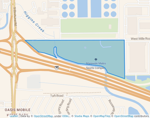 walking in Majewski Metro Sports Complex map in Des Plaines