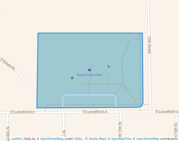 walking in North Pines Park map in Coeur d'Alene