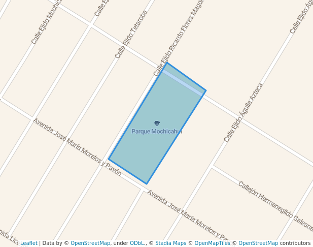 walking in Parque Mochicahui map in Los Mochis