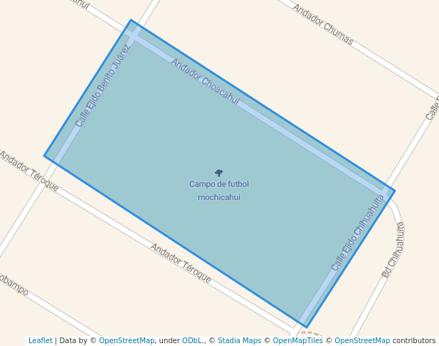 walking in Campo de futbol mochicahui map in Los Mochis