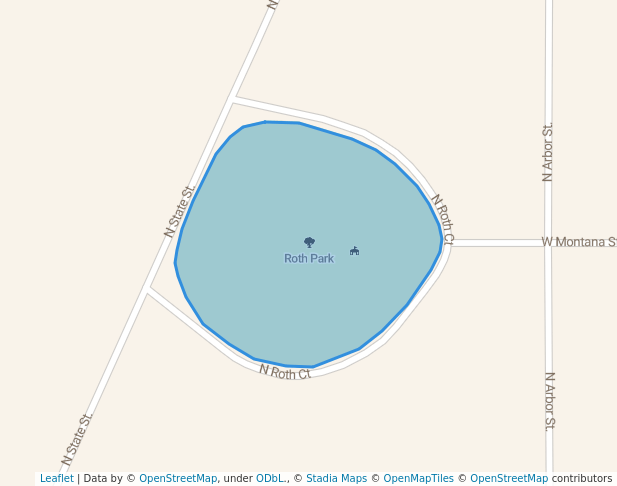 walking in Roth Park map in Rathdrum