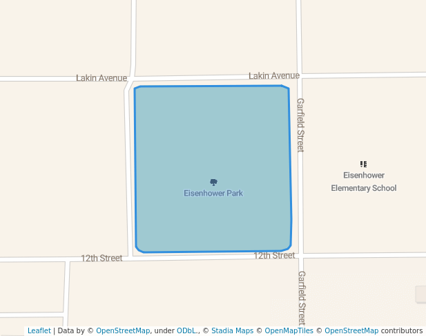 walking in Eisenhower Park map in Great Bend