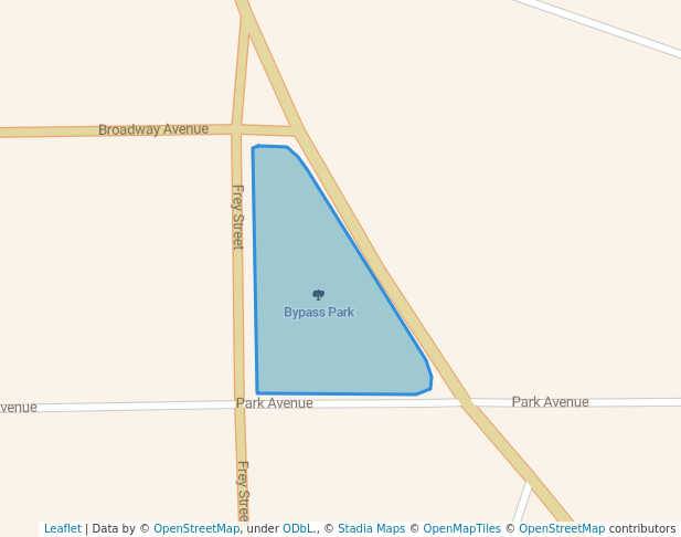 walking in Bypass Park map in Great Bend