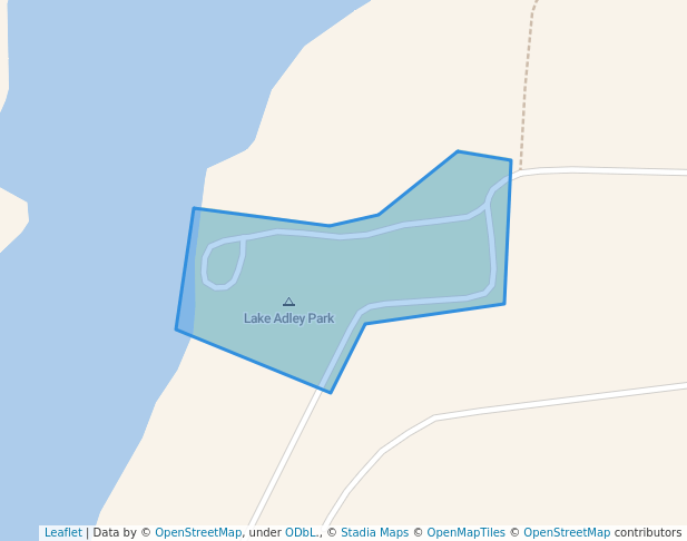 walking in Lake Adley Park map in Parkers Prairie