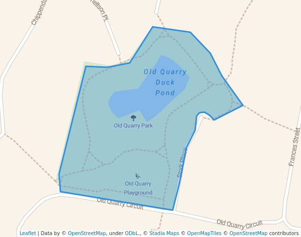 walking in Old Quarry Park map in Helensburgh