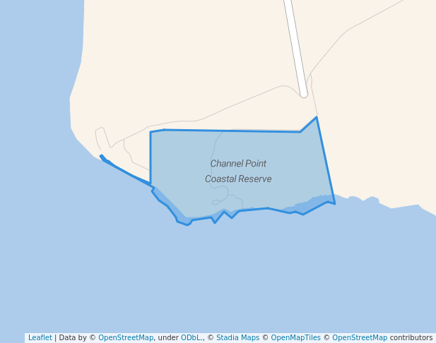 walking in Channel Point Coastal Reserve map in Tumbling Waters