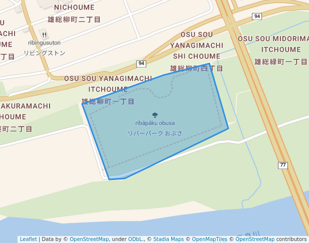 walking in リバーパーク おぶさ map in Gifu