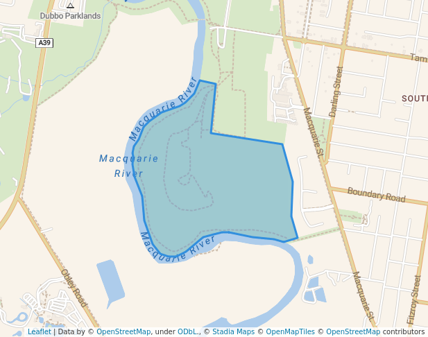 walking in Regand Park map in Dubbo