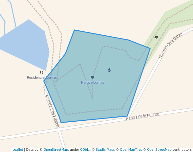 walking in Parque Lomas map in Ensenada