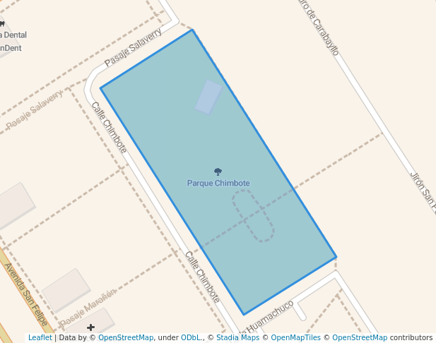 walking in Parque Chimbote map in Comas