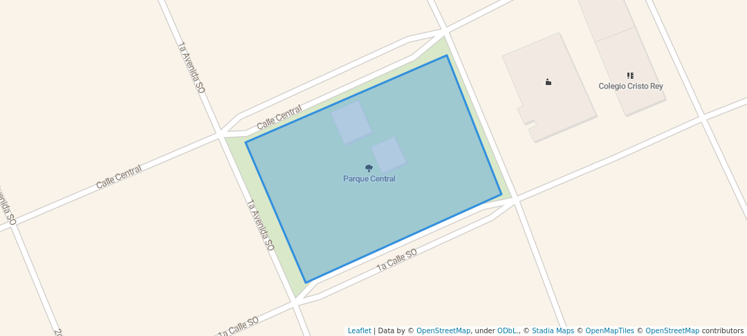 walking in Parque Central de Santo Tomás map in Santo Tomás