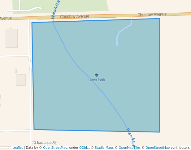 walking in Lions Park map in Clinton