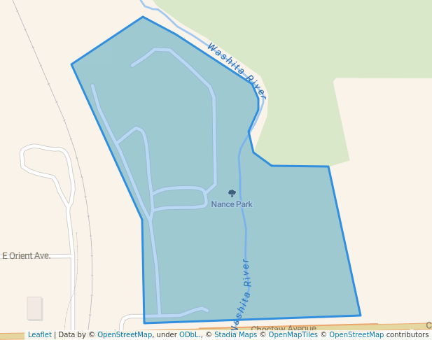 walking in Nance Park map in Clinton