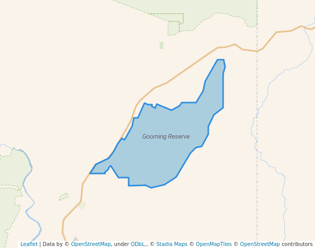 walking in Gooming Reserve map in Kununurra