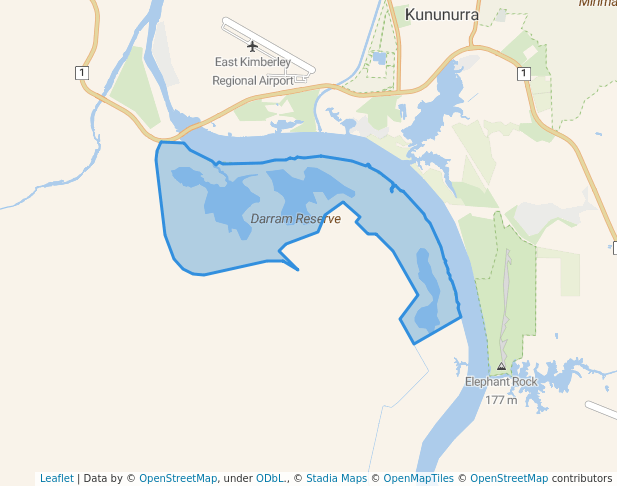 walking in Darram Reserve map in Kununurra