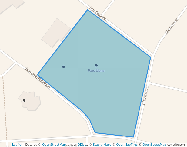 walking in Parc Lions map in Dolbeau-Mistassini