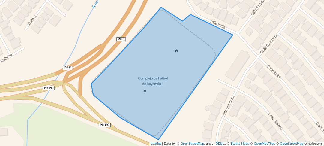 walking in Bayamón Soccer Complex map in Bayamón