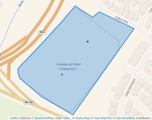 walking in Bayamón Soccer Complex map in Bayamón