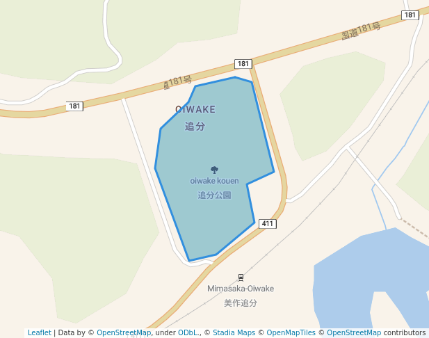 追分公園 in Maniwa | Map and Routes