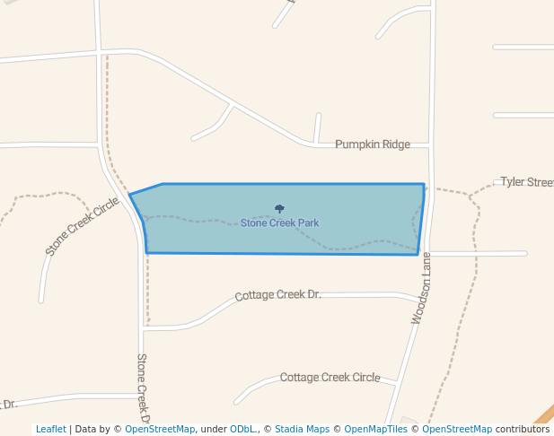 walking in Stone Creek Park map in Gardner