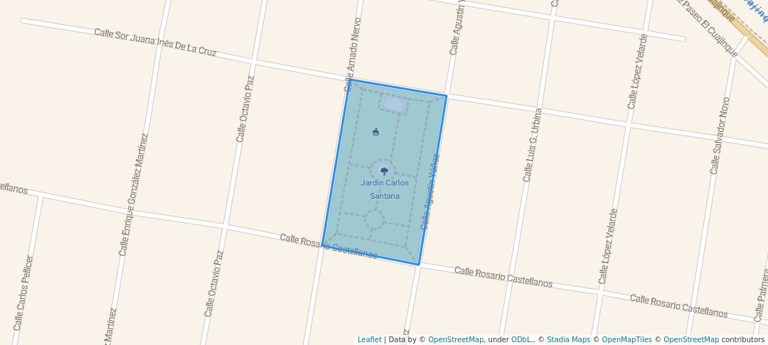 walking in Jardín Carlos Santana map in Autlán de Navarro