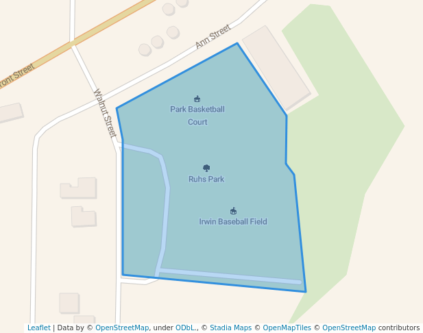 walking in Ruhs Park map in Irwin