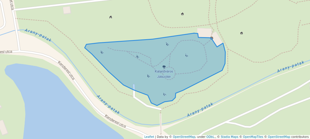 walking in Kalandváros Játszótér map in Szombathely